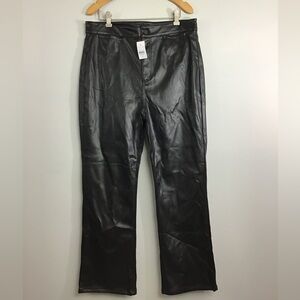 NWT Ann Taylor Faux Leather Trousers Dress Pants Size 10 Black